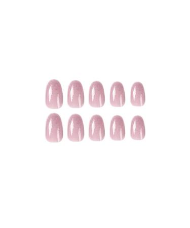 Feder Pink French Press-On Nails | Almond Medium Camelie Acrylic Nude with Glitter Sequins | Trendy Manicure for Youth - Buy Online on GoSupps.com