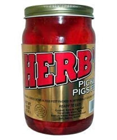 Herb's Pickled Pigs Feet 16 oz quart size container