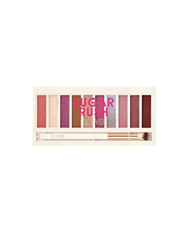FLOWER BEAUTY Shimmer & Shade Eyeshadow Palette | 10 Mix-and-Match Matte & Shimmery Shades | Eye Makeup with Brush Included | Cruelty Free (Sugar Rush)