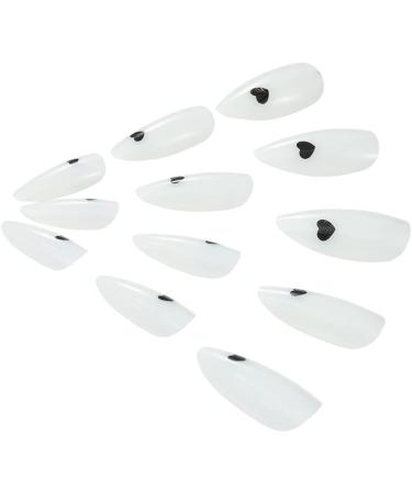 Valentine's Day False Nails Pink Heart Press on Nails Almond Stick on Nails French Short Fake Nails 24pcs for Women and Girls (Color : White Size : 26 Piece Set) - Buy Online on GoSupps.com