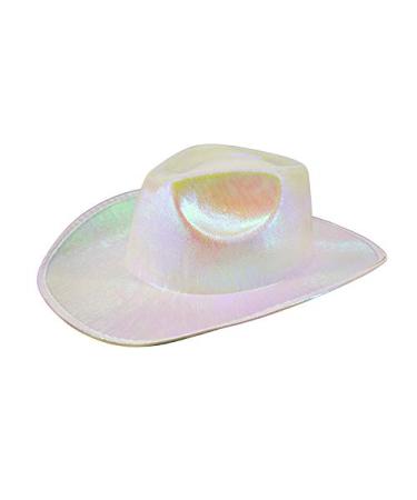 Arsimus Space Cowboy Holographic Rave Hat Opal White