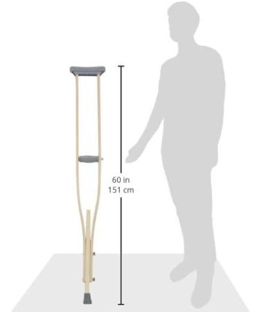 Sammons Preston Wooden Crutches - Adult Size, Latex Free, Sturdy Leg Supports | Adjustable Height for Elderly, Handicapped, and Disabled Users - Buy Online on GoSupps.com