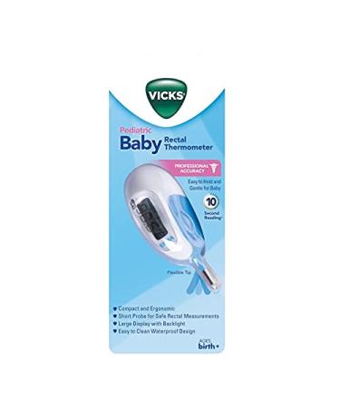 Vicks Baby Rectal Thermometer - Blue/White - Gentle & Accurate Temperature Reading - Buy Online on GoSupps.com