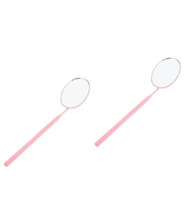 FRCOLOR 2pcs Grafting Eyelash Mirror Eyelash Extension Tools Eyelash Mirror for Extensions Eyelash Extension Mirror Eyelash Lash Mirror Small Lash Mirror Glass Vanity Mirror Crescent Moon 9.5x4cmx2pcs Pinkx2pcs