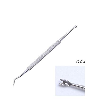 1pcs Dual-Ended Nail Cuticle Pusher Stainless Steel Groove Corrector Trimmer Pedicure Manicure Silver Nail Art Tool SAG01-07 - (Color: G04)