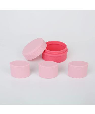 YUPs Travel Cosmetic Jars 3 in 1 Silicone Non- Breakable Refillable Travel Pots for toiletries With Scooping Spoon 36ml (12ml Each) (Pink)
