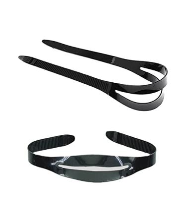 2 Pieces Silicone Dive Mask Strap Replacement, Universal Flexible Silicone Swim Eyewear Accessories Black Head Band for Scuba Diving Swimming Goggles Glasses Eyewear