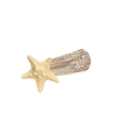 AJTUTUS Acrylic Starfish Shape Hairpins Hot Girls Duckbill Clear Hair Clip Spring Ponytail Side Hair Clip for Woman