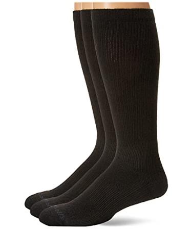 Dr. Scholl's Men's Athletic & Work Compression Over the Calf Socks - 1 & 3 Pair Packs - Moisture Management Over the Calf 13-15 3 Black