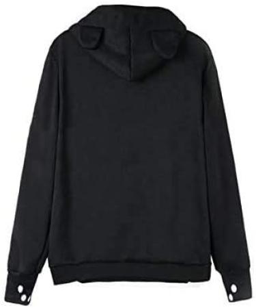 Angel Zyj Women's Cat & Dog Hoodie Sweater - Cozy Autumn Winter Wear XXL Black with Pockets - Buy Online on GoSupps.com