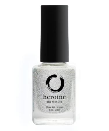 heroine.nyc glitter overlay nail polish - Cruelty-Free  Vegan and Non-Toxic (9-free) Formula - .37 fl. oz. (11 ml) - glitter overlay  1 bottle - FROST