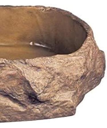Exo Terra Water Dish & Feeding Bowl - Extra Large Rock Decor Water Bowl for Terrariums (1-Pack) | Ideal for Reptiles - Buy Online on GoSupps.com