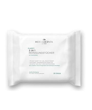 CLARIFY 3 IN 1 CLEANSING WIPES - Particularly gentle 3in1 cleaning wipes 1 Pack with 25 pcs.