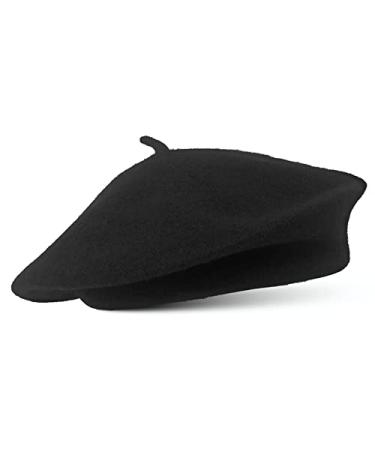 CHAPEAU TRIBE Classic Stretchable Wool French Beret Black