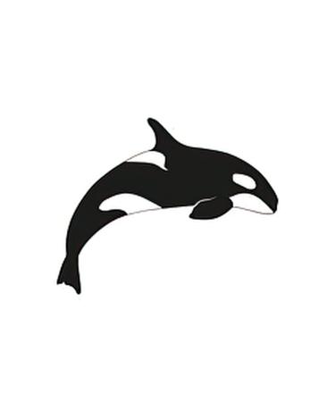 Temporary Tattoos 6 Sheets Killer Whale Jumping White Tattoo Stickers for Adult Kids Women Men Arms Legs Chest Waist Neck 3.7 X 3.7 Inch Whale Tattoo