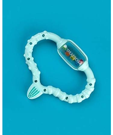 Curaprox Turquoise Baby Bite Ring with Rattle & Learning Toothbrush - BPA-Free Teething Toy 1 Piece for Baby's Dental Care - Buy Online on GoSupps.com