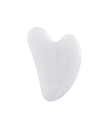 Rose Quartz Gua Sha Natural Jade Facial Tools SPA Acupuncture for Body Face Neck and Eye Skin Care Gift for Woman (Color : White)