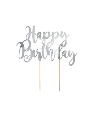 Schnooridoo Cake Topper Cake Decorating Cake Decoration Wedding Birthday (Happy Birthday silver)