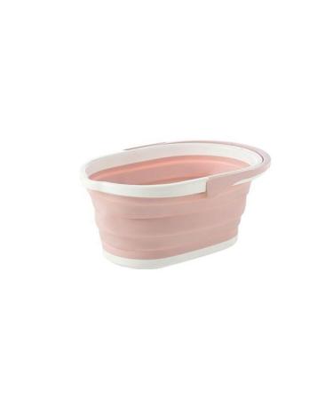 dinio 1 Piece Pink Foldable Water Bucket Outdoor Cleaning Plastic Bucket Clothing Storage Bucket Debris Sorting Accessories