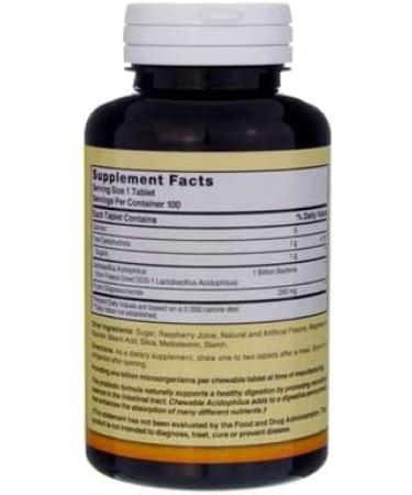 Nature's Blend Acidophilus Chewable Raspberry Flavor - 100 Tablets Pack of 6 - Buy Online on GoSupps.com