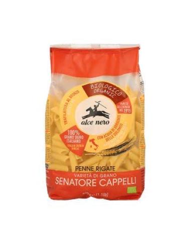 Alce Nero 4 x 500g "Original" Italian Organic Semolina Pasta Grano Senator Hats (Striped Penne)