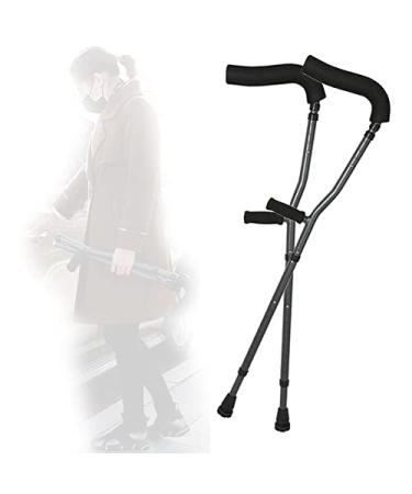 SilteD Folding Crutches Ergonomic Underarm Crutch Youth/Adult/Tall Adult Aluminum Crutches for Adults and Children with Heights 145-180cm