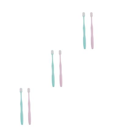 Minkissy 6 pieces of charcoal bristles toothbrush toothbrush soft bristle toothbrush for family baby dental floss extra soft toothbrush manual restriction