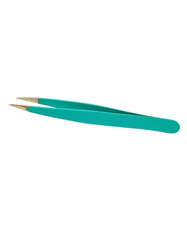 Ingrown Hair Removal Tweezers - Pointed | Stainless Steel | For women men for eyebrow splinters ingrown hair | Comes with tip protector | BRAND STEP ZERO (Sea Green)