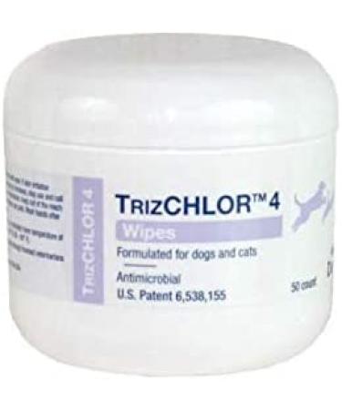 Dechra Trizchlor 4 Wipes for Dogs & Cats 50 Ct - Antimicrobial Medicated Cleansing Wipes - Buy Online on GoSupps.com
