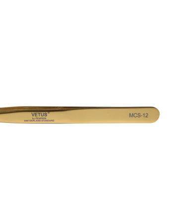 Vetus Slant Tip Eyebrow Extension Tweezers - Stainless Steel Pro Tweezers for Beauty and Nail Art (Golden) - Buy Online on GoSupps.com