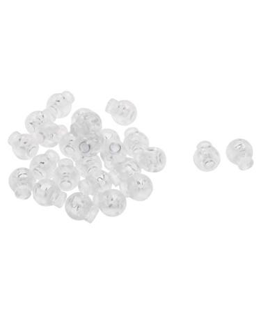 uxcell 25pcs Plastic Cord Lock Stopper End Spring Stop Toggle Fastener Stopper Rope End for Drawstring Clothing  Shoelace  Bag  Camping Clear