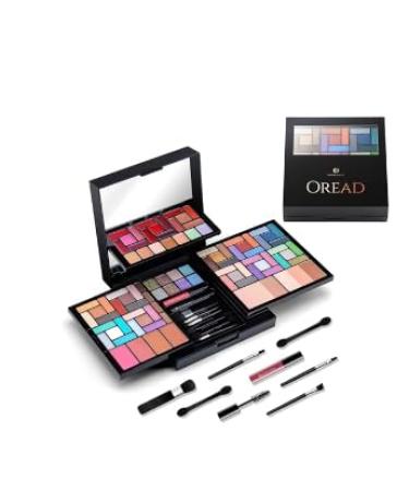 Color Nymph Makeup Kit For Women With Mirror Full Makeup Gift Set 95 Colors Includes 50 Matte & Pearl Eyeshadow Palettes And Lipgloss Face Powder Bronzes Blushes Applicators Black