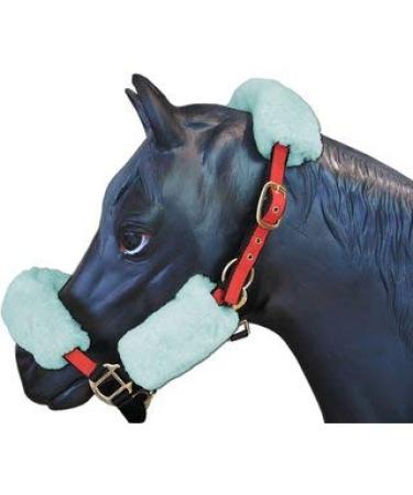 Angel Reitsport Halfter Set (4-pc.) Incl. Nasal saver neck saver and 2x cheek covers Set4 Color: 12 Lambskin colors for choice sky blue