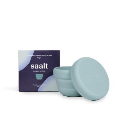 Saalt Compact Sanitizer - Easy Sanitization for Menstrual Cup Or Menstrual Disc - Microwavable - Reusable - Good for Camping Dorms or Office Sage