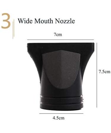 Black Hair Dryer Accessories Kit - 5Pcs Set for Blow Drying with Nozzle, Diffuser, and Replacement Hair Comb - Fits Diameter 4.0cm-4.8cm - Buy Online on GoSupps.com