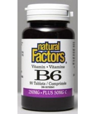 B-6 Pyridoxine Hcl 250mg (90Tablets) Brand: Natural Factors - Buy Online on GoSupps.com