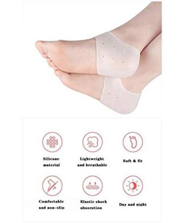 Silicone Heel Cushions 2 Pairs of Gel Sleeves & Cups for Plantar Fasciitis Relief | Comfortable Heel Socks for Men & Women - Buy Online on GoSupps.com