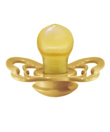 Couture Collection BIBS Pacifiers | BPA-Free Danish Baby Soothers | Mustard Color Set of 2 | Size 6-18 Months - Buy Online on GoSupps.com