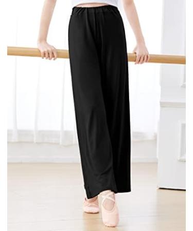 Daydance Modal Teen Girls Women Palazzo Dance Pants - Black Medium | Perfect for Ballet, Work Out, Yoga | Wide Leg Loungewear - Buy Online on GoSupps.com