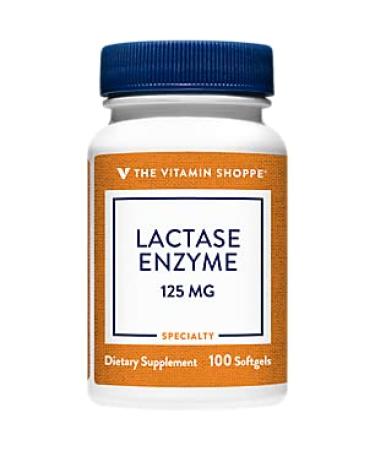The Vitamin Shoppe Lactase Enzyme 125MG, Supports Lactase or Dairy Digestion, Natural Support for Healthy Digestion (100 Softgels)