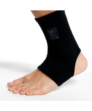 1 Nikken Large Ankle Sleeve 1831 - Black Thin Elastic Support Men Women Kids Far Infrared Compression Brace Sprained Swelling Injury Pain Relief & Recovery Running Basketball Volleyball