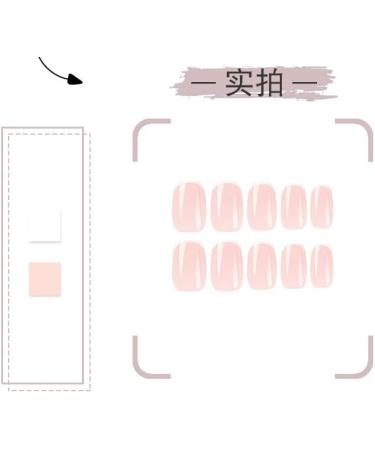 French Tip Press on Nails - Short Square Press On Nails with Nail Tips White Edged Naked Pink Design Glossy press on nails Acrylic False Nails Cute Artificial Nails - Buy Online on GoSupps.com