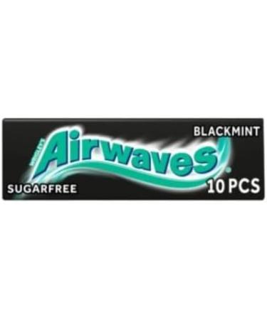 Wrigley's Airwaves Sugarfree Gum - Black Mint (10 per Pack x 5) Helps keep Teeth Clean And Mouth Fresh