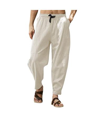 Dress Pants for Guys with Big Thighs Men Spring and Summer Pant Casual All Match Solid Men Trousers Sports Beige 4X-Large