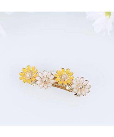 LEORX Wedding Hair Clip Yellow Crystal Daisy Barrette for Women Girls - Buy Online on GoSupps.com