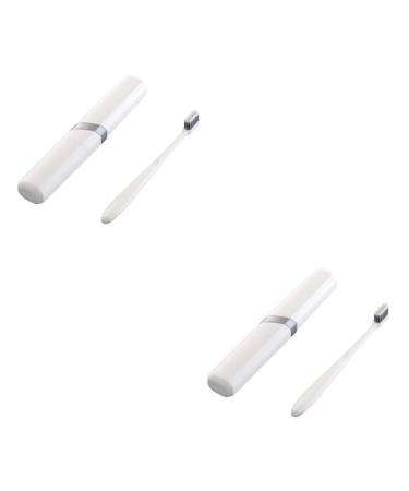 Healvian 2 sentences toothbrush holder travel manual toothbrush holder travel container for toothbrush travel toothbrush travel toothbrush pp gift protective cover toothbrush box white 1 piece (1 Pack) whitex2stk