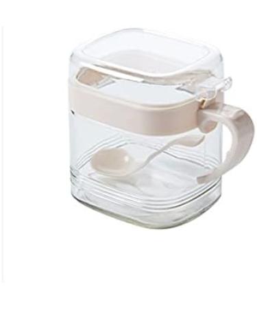 WALFREW Spice Jars with Glass Grams for Kitchen with Cover and Spoon Size 9 cm x 8 cm x 11 cm - Buy Online on GoSupps.com