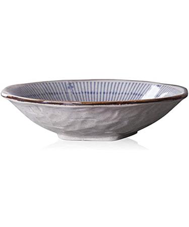 Northern Europe Japanese Creative 8 Inch Ceramic Fruit Bowl Salad Noodle Dessert Bowl Home Rice Bowl Shallow Bowl Tableware Kitchenware Onecolor