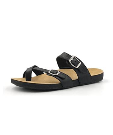 Zullaz- Heidi Orthotic Sandals for Women Stylish everyday footwear with Biomechanical Arch Support and toe strap 9 Black
