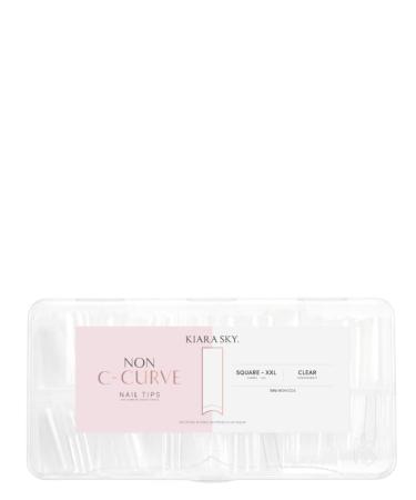 Kiara Sky Professional Nails Non C Curve Nail Tips (Non C-Curve Nail Tips XXL - Square - Clear)
